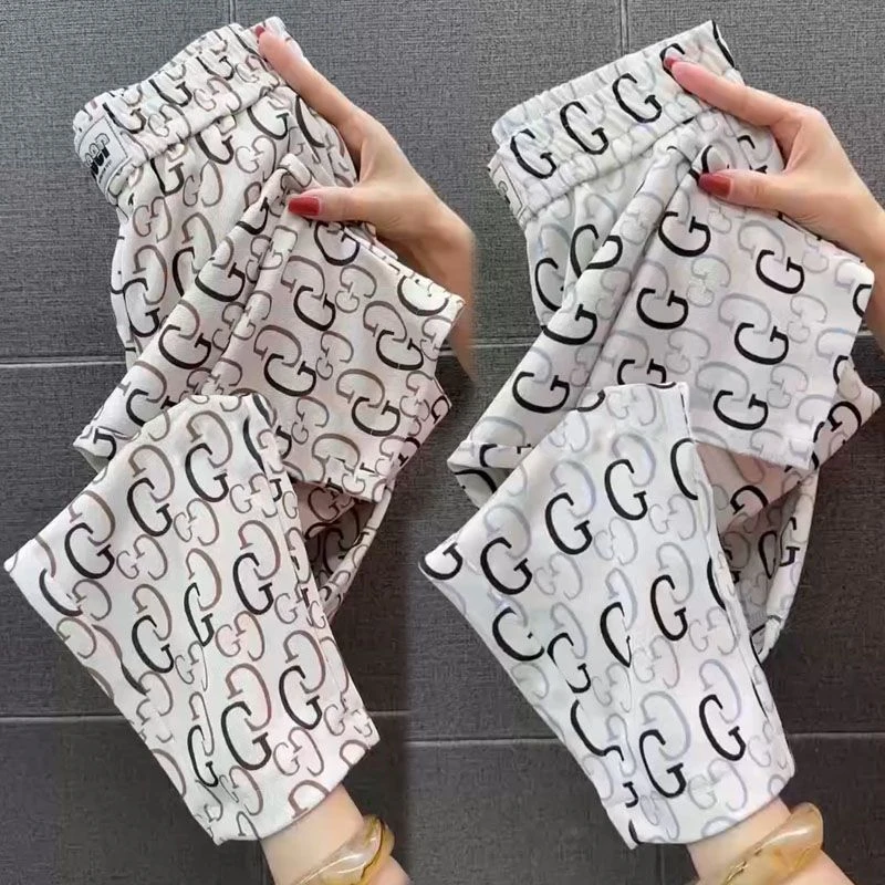 薄款速干哈伦裤女夏高腰宽松直筒裤时尚显瘦休闲运动裤子