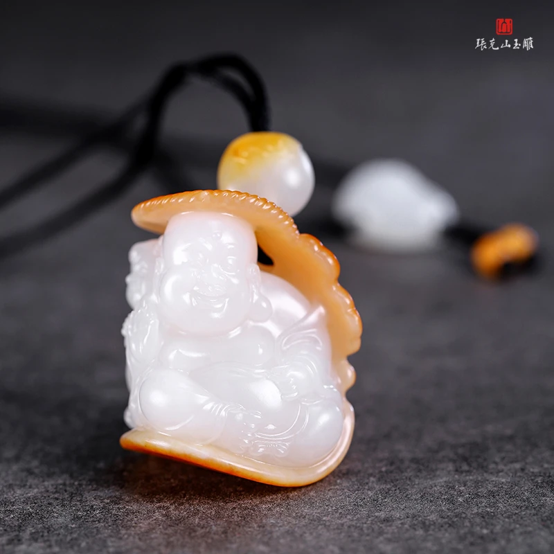 张克山老师作品 和田玉 童子戏佛