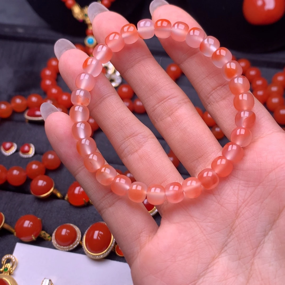 【闪购商品】未镶嵌手串南红玛瑙保山南红原矿冰飘手串