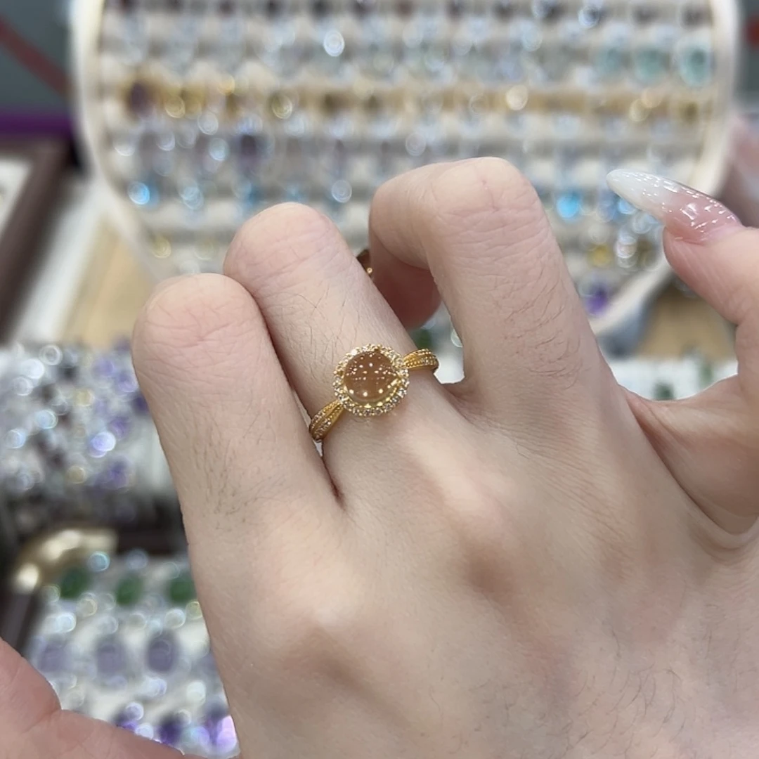 银S925镶嵌戒指黄晶