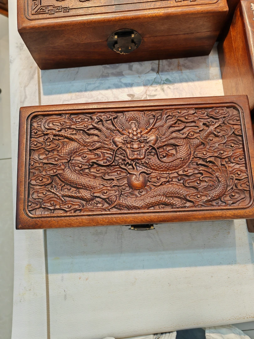 花梨木雕刻首饰盒28*15*10