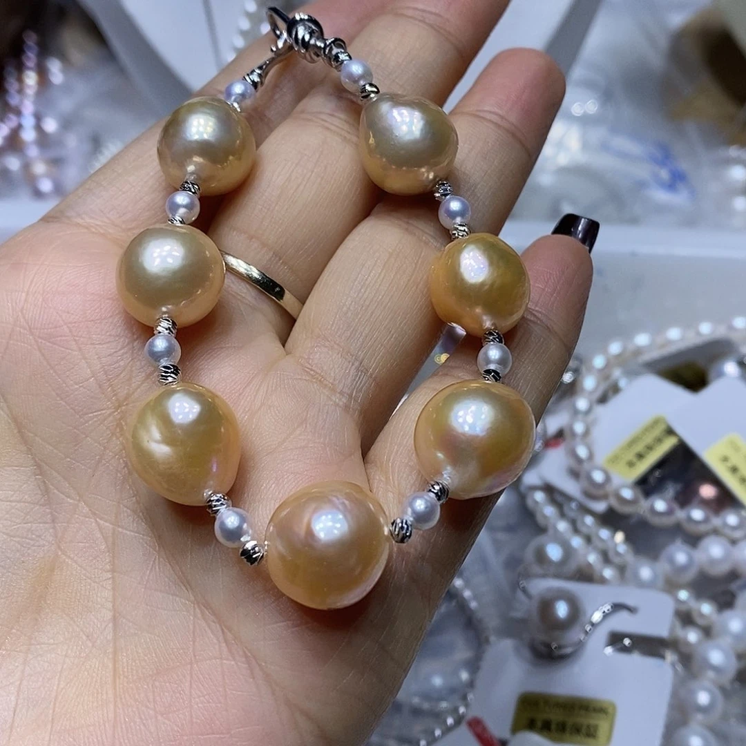 淡水珍珠耳钉银S925镶嵌