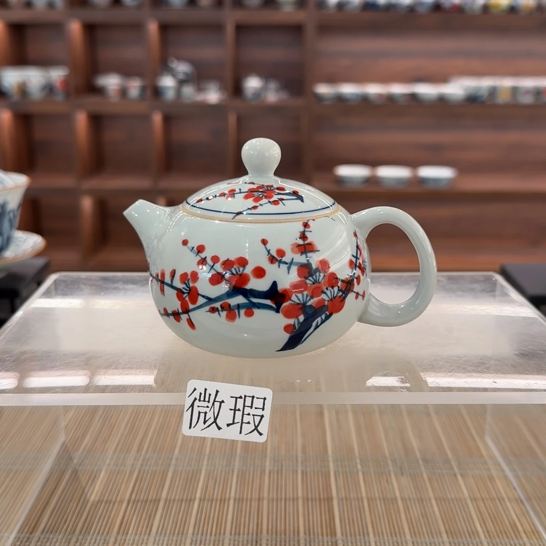 釉下手绘茶具微瑕