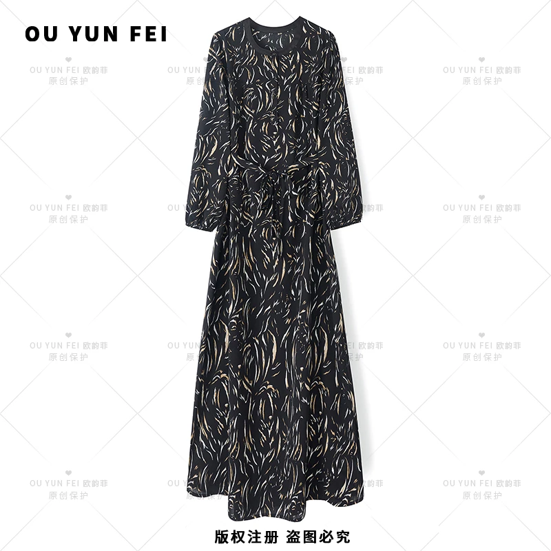 夏季新款气质连衣裙女高级感显瘦穿搭时尚轻奢优雅洋气长裙F1578