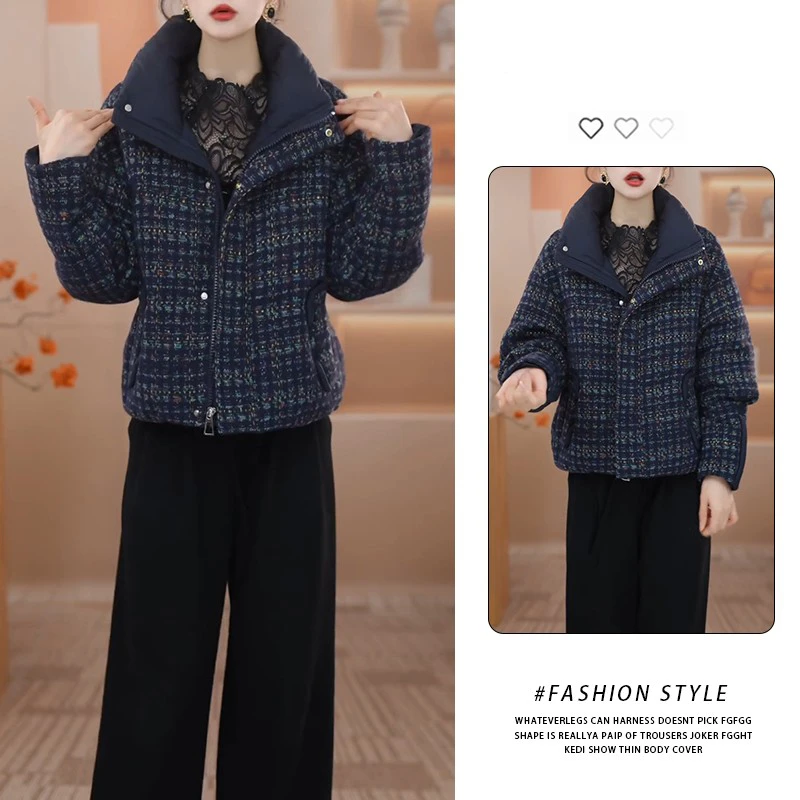 立领加厚棉衣短款2025年冬季新款小众百搭女士面包服保暖棉服外套