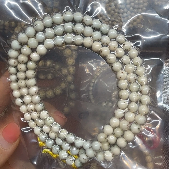 手串星月菩提石玉料6圆大留白长串