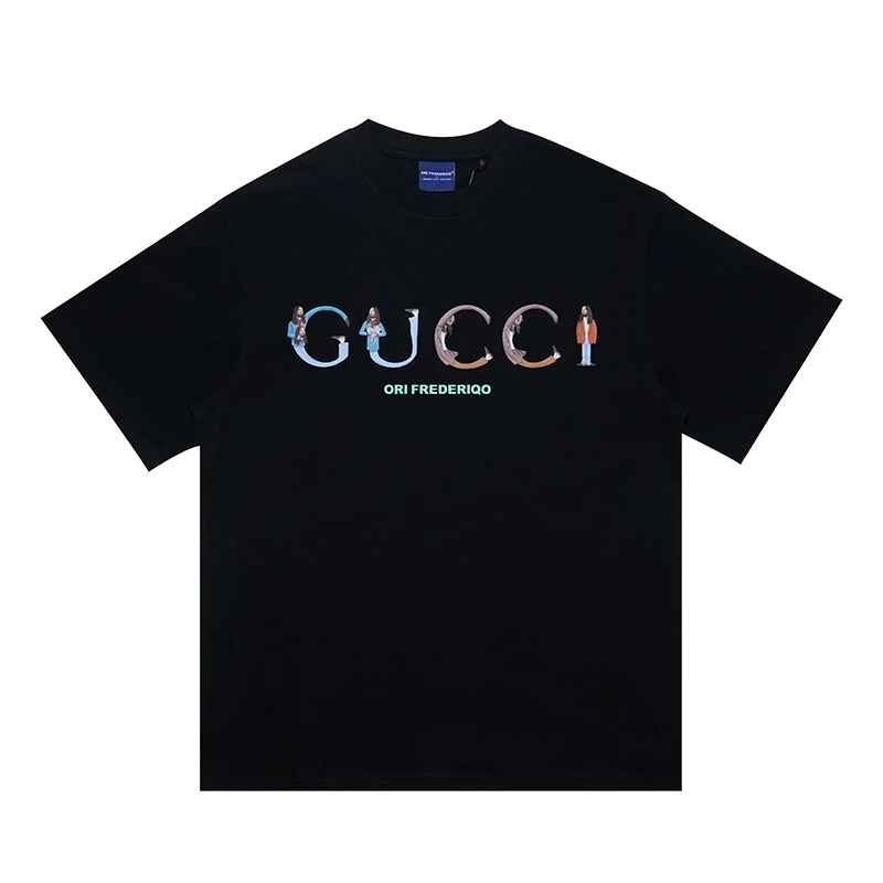 Orifrederiqo短袖"OF"恶搞系列t恤男女夏季休闲潮牌时尚印花百搭