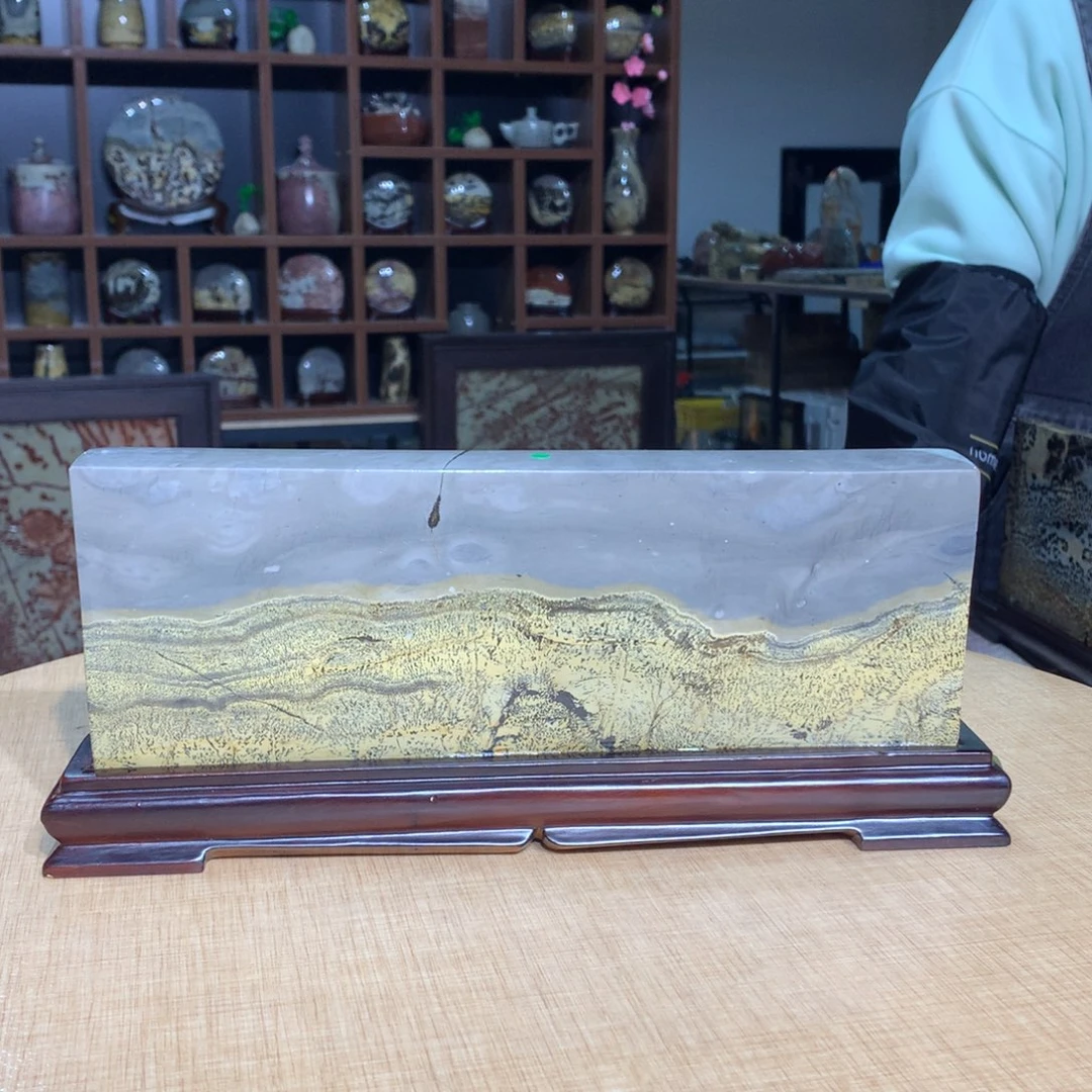 紫砂广西国画石摆件，收藏观赏