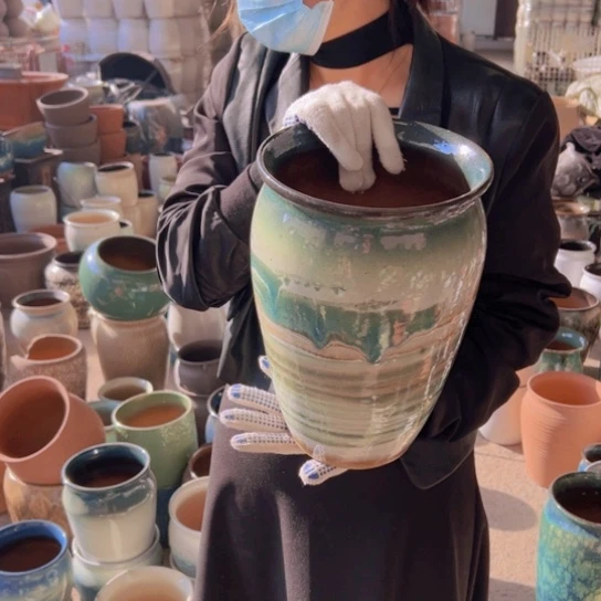 紫砂花盆高30口20。