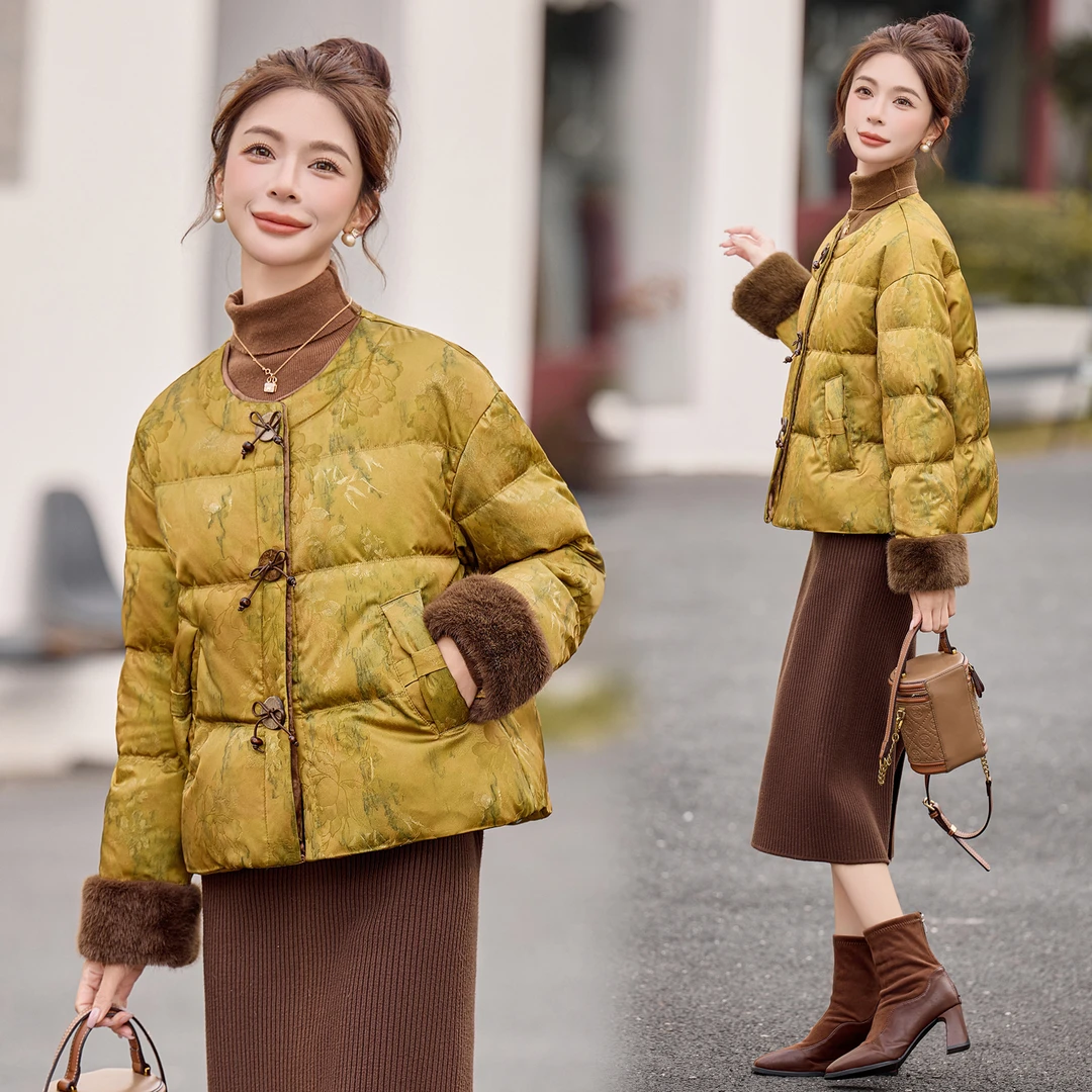 羽绒服女款爆款2025新款正品冬装时尚新中式国风外套我不是丽姐潮