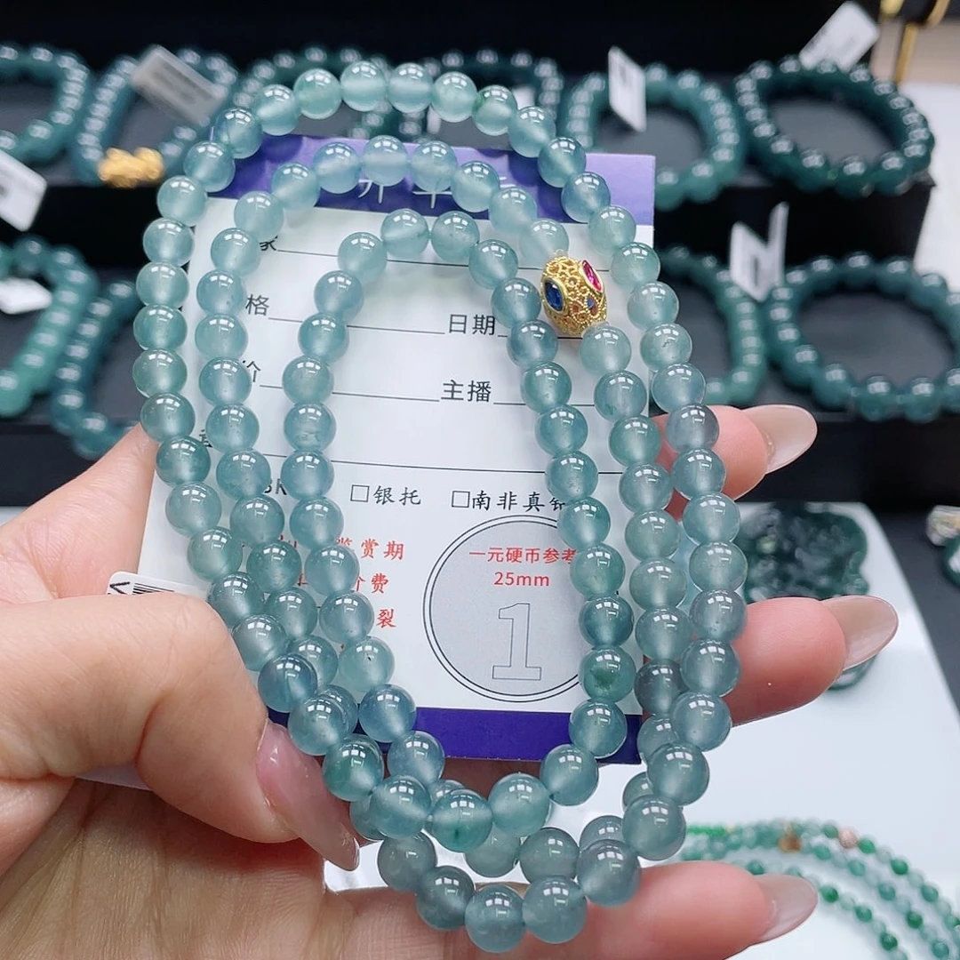 翡翠18K金镶嵌颈饰卡7