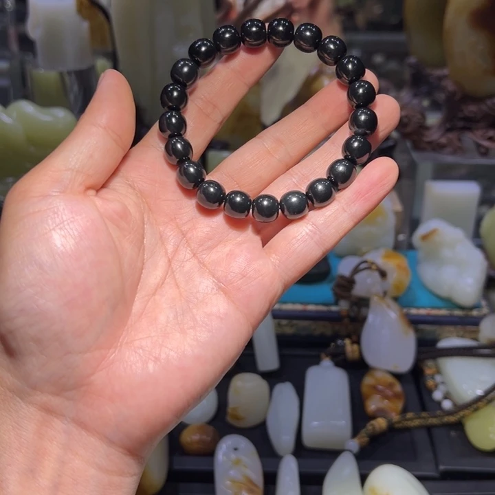 和田玉（墨玉）未镶嵌车挂