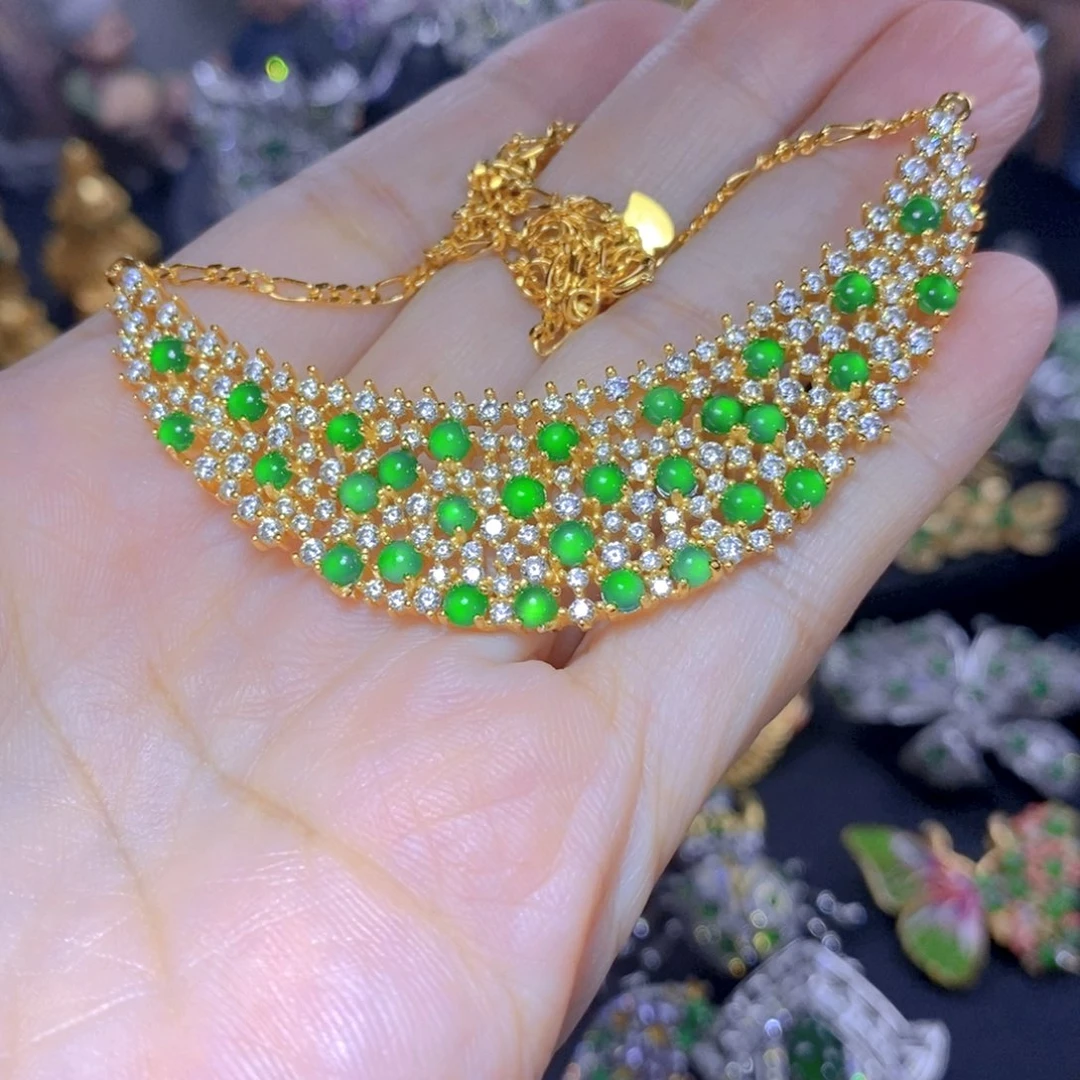 翡翠合金吊坠(不含链)天然翡翠