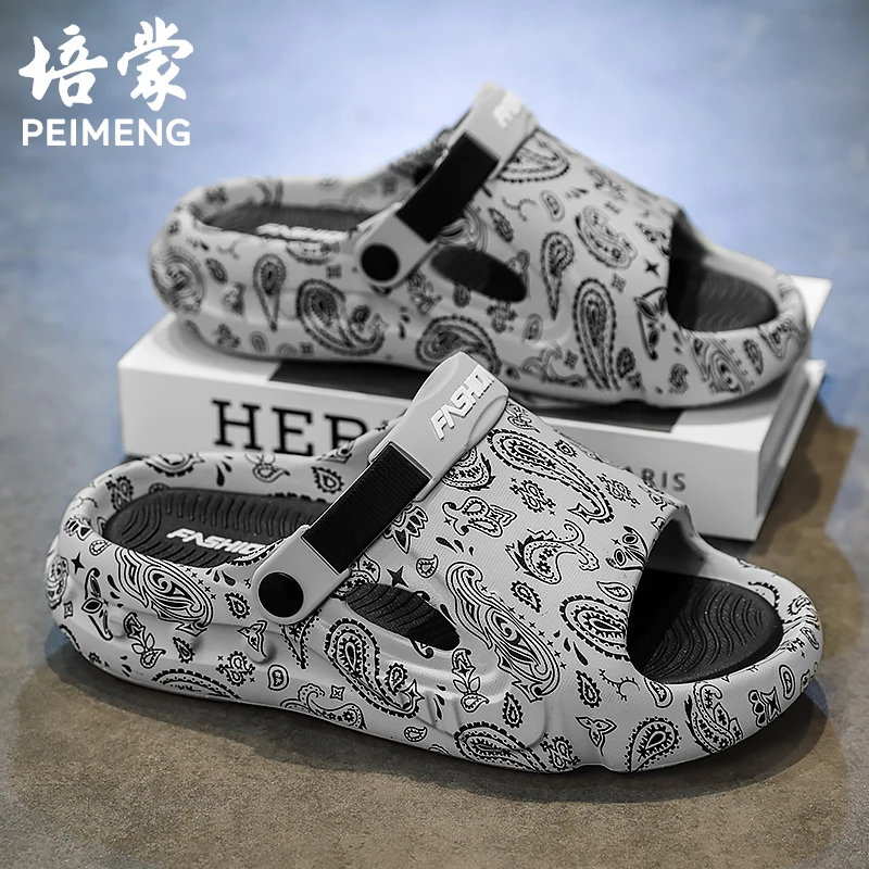 培蒙沙滩鞋男款夏季外穿休闲防滑耐磨踩屎感拖鞋增高运动开车凉鞋