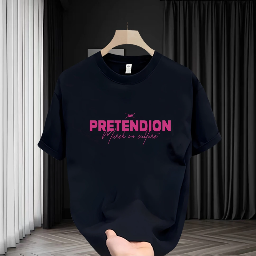 2025夏季爆款高档男士t恤短袖100%纯棉时尚休闲宽松半袖百搭印花