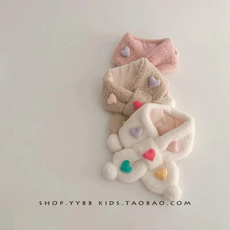 星星儿童围巾冬季柔软宝宝围脖保暖加厚婴儿男女童防风脖套潮爱心