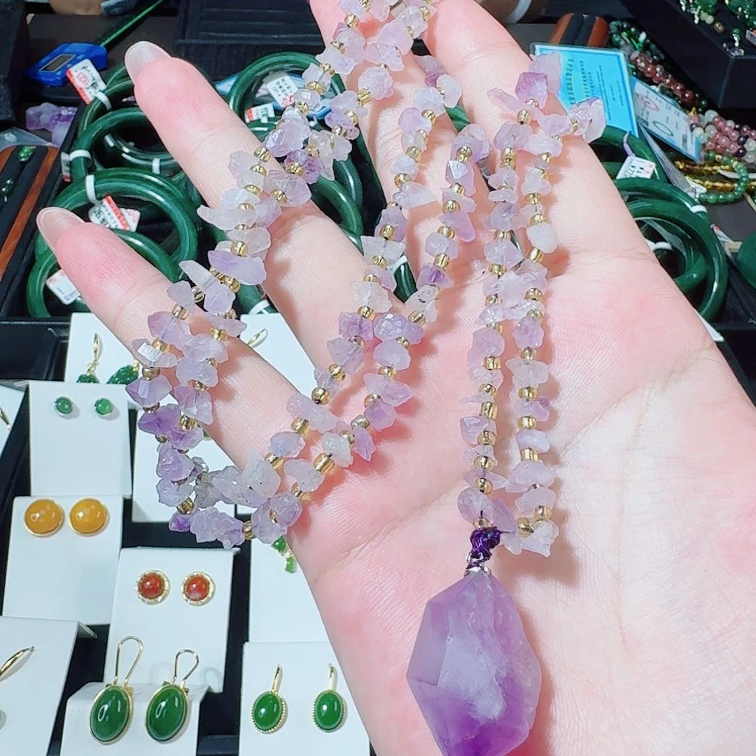 未镶嵌颈饰紫晶项链