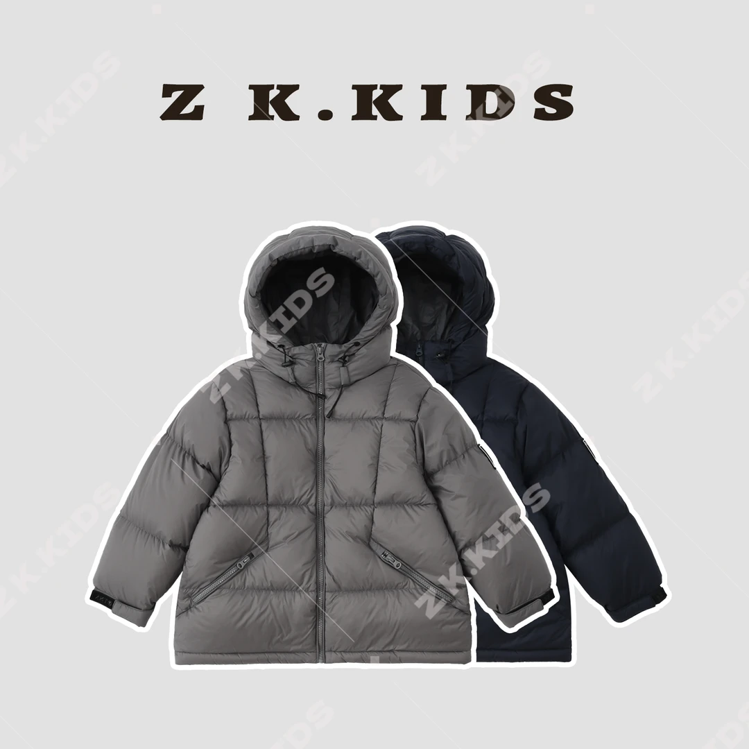 【Z＆K】冬款中大童保暖防寒羽绒服男童简约纯色百搭92200-92201