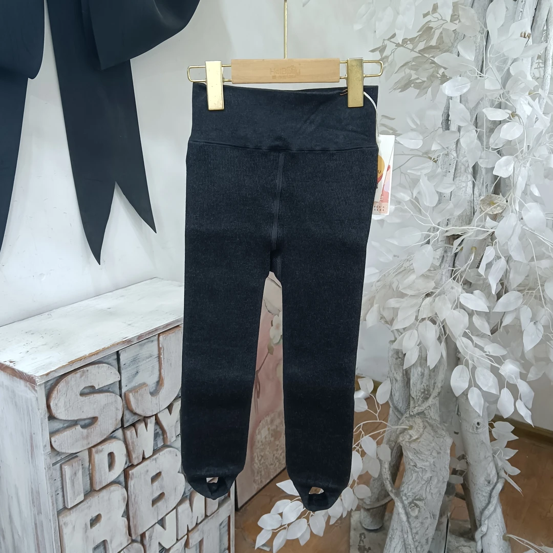 E287黑色加厚踩脚袜童装