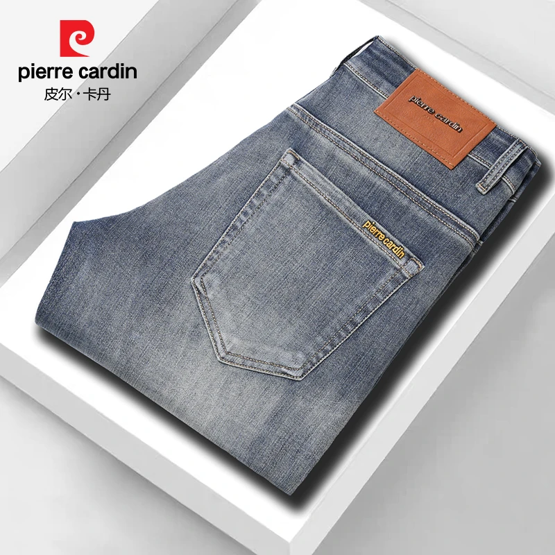 皮尔卡丹【高端复古风】秋冬季款男士牛仔裤直筒宽松弹力商务男裤