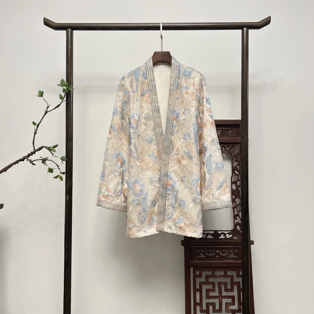 【锦绣未央】新中式重工钉珠桑蚕丝春夏款外套W50167