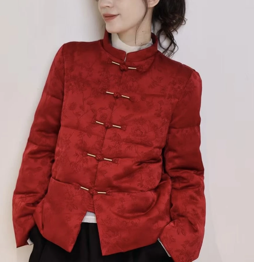 【黄心儿专属】新中式简约百搭手工金线盘扣质感秋冬绒外套3色入