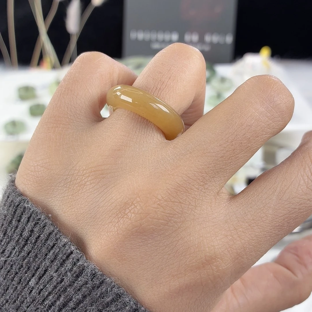 和田玉未镶嵌戒指i68橘糖轮胎16.2不退换