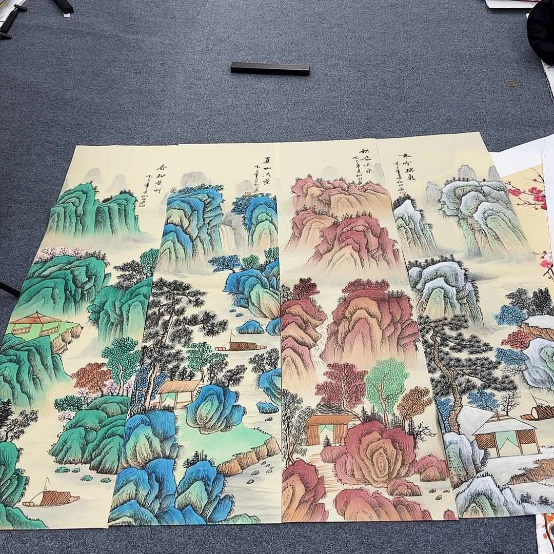 国画作品小姐姐放漏中