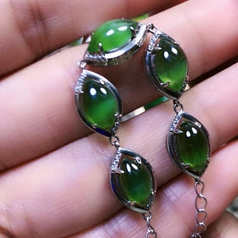 和田玉银S925镶嵌挂件