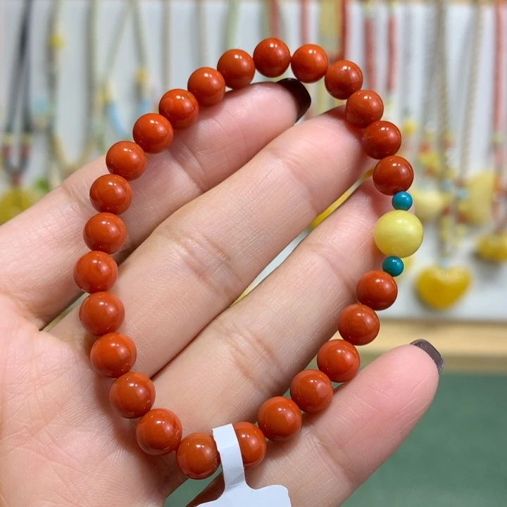 南红玛瑙未镶嵌手链6.7mm