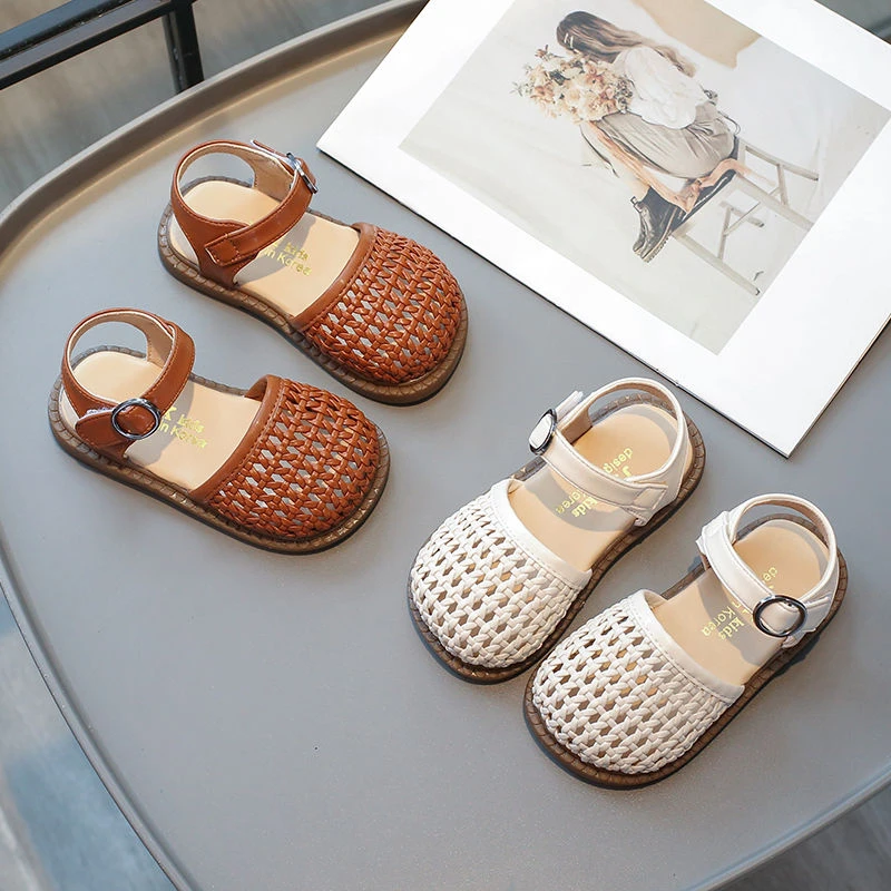 【2025新款】女童韩版编织包头镂空凉鞋2025夏季新款中小童宝宝学