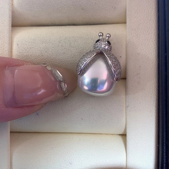 颈饰银S925镶嵌海水珍珠