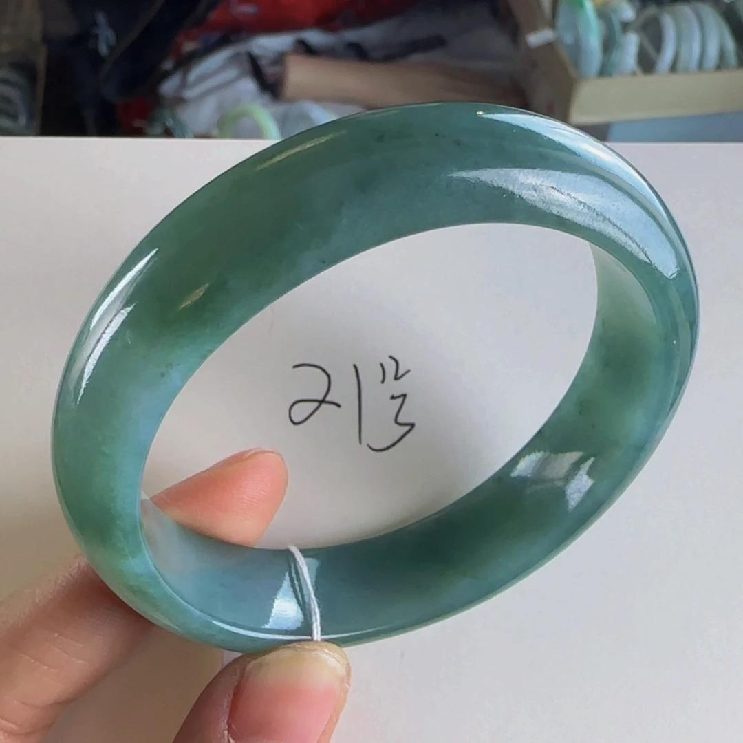 翡翠手镯未镶嵌老坑56.7圈老蓝水