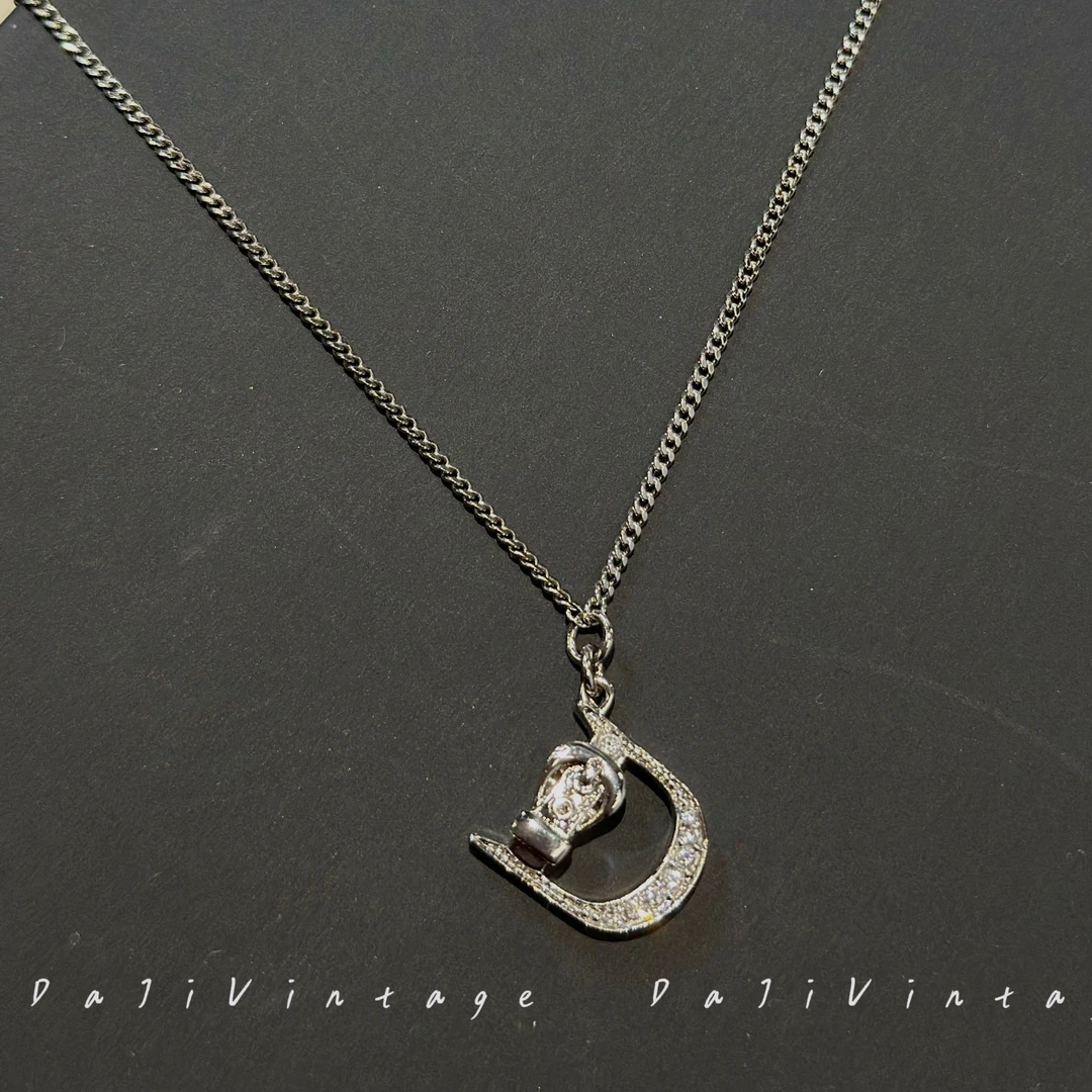 99新 DIOR/迪奥 大吉中古/Dior迪奥银色字母项链