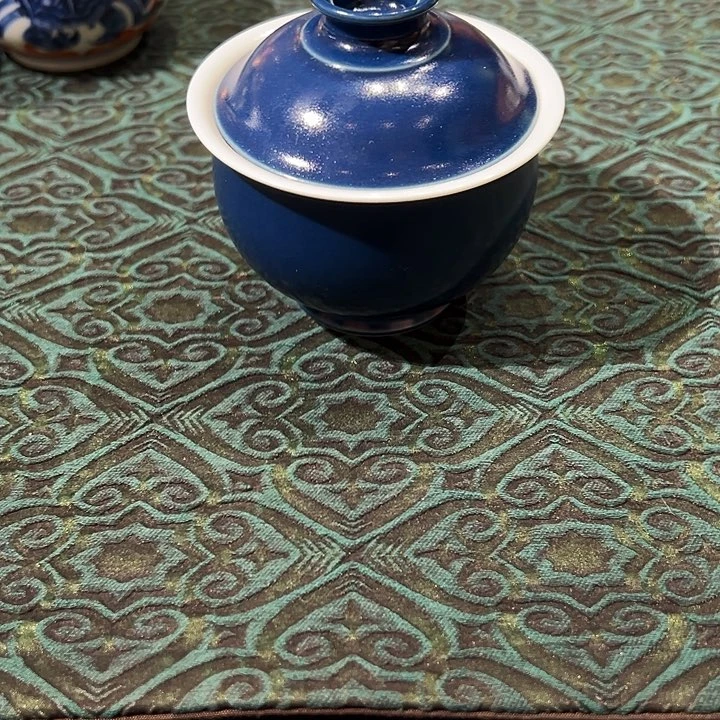 玥**m堂钟正窑柴窑霁蓝盖碗