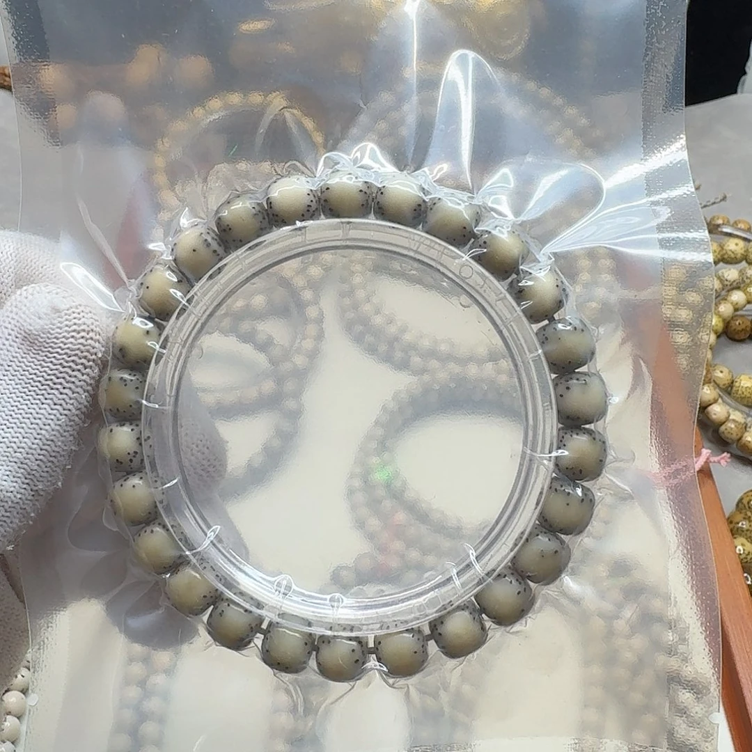 手串星月菩提石玉料9/8糯冰料半壁留白小细星