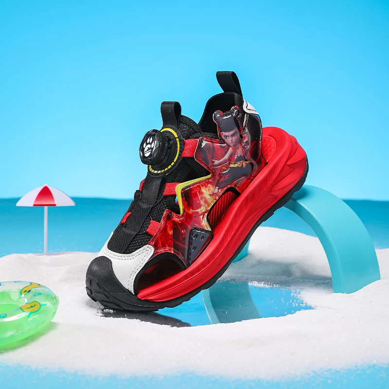哪吒夏季沙滩鞋包头男凉鞋透气鞋子小童运动鞋中大童时尚防滑鞋