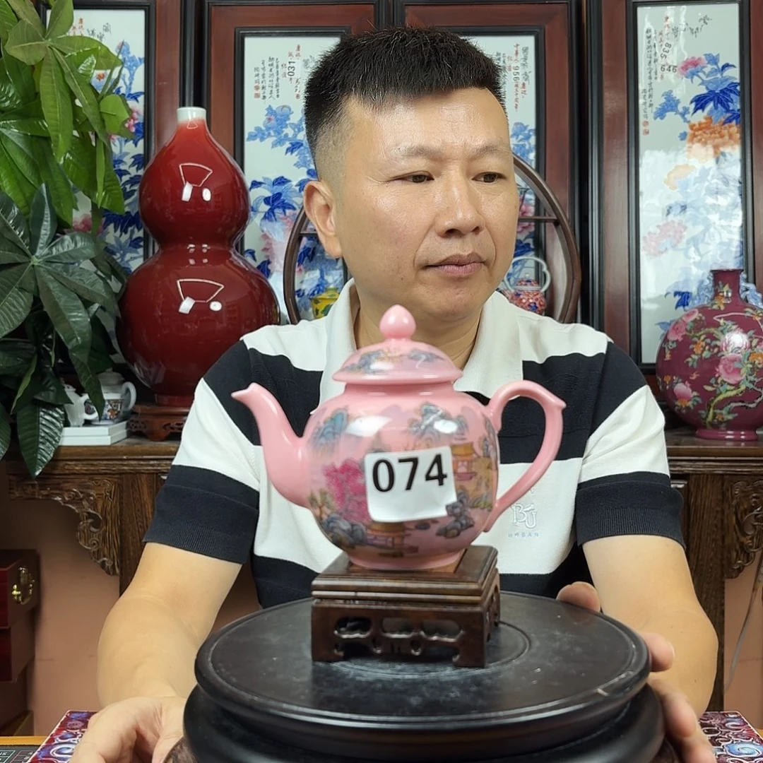 景德镇陶瓷手工山水壶