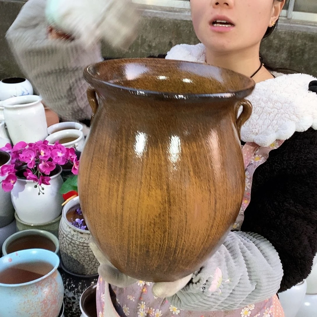 紫砂花盆正品口20高27