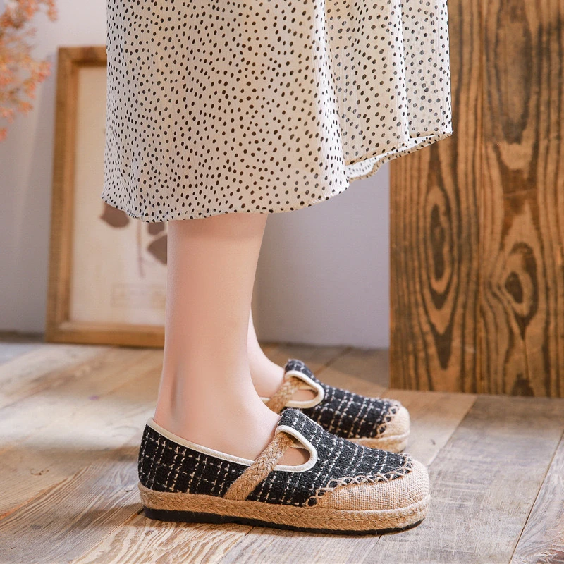 春夏新款小香风清新手工布鞋 老北京单鞋（DX10)gf