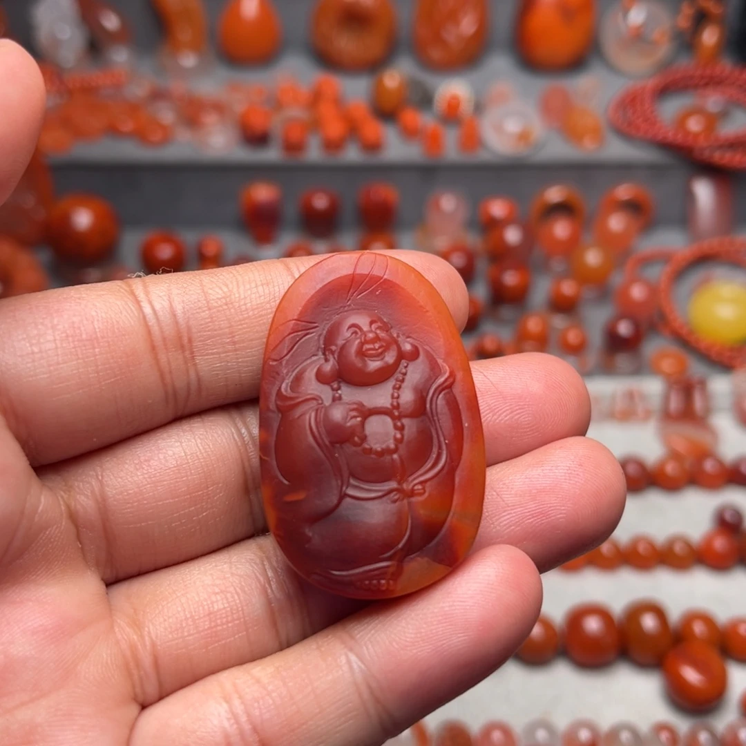 一***丽南红玛瑙未镶嵌吊坠42.3*27*16.6