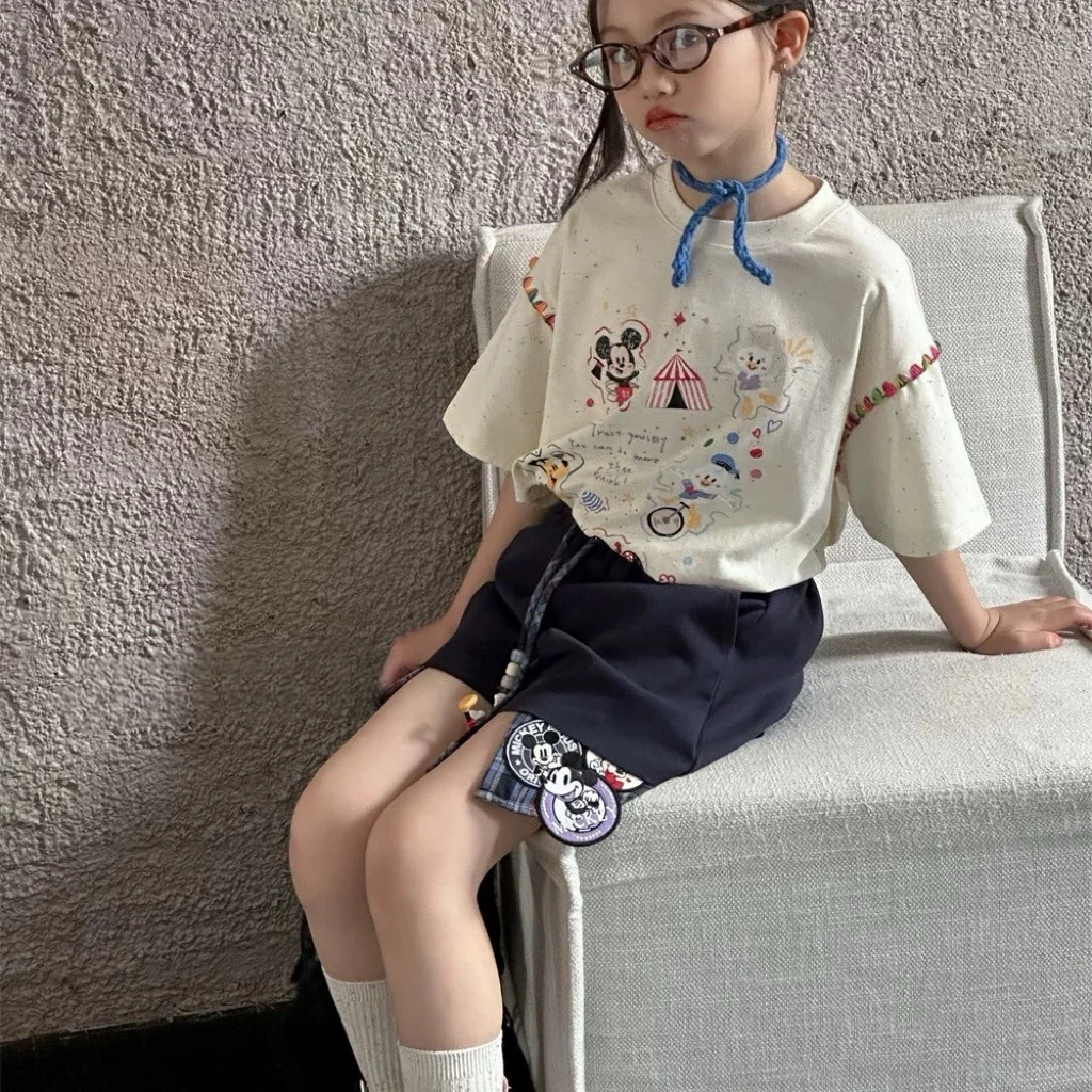 【沫弛尔】585夏季新款miky2025女大童短袖T
