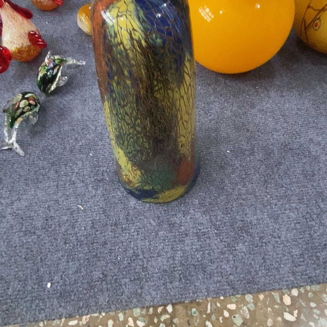 一***子琉璃五彩花瓶一个