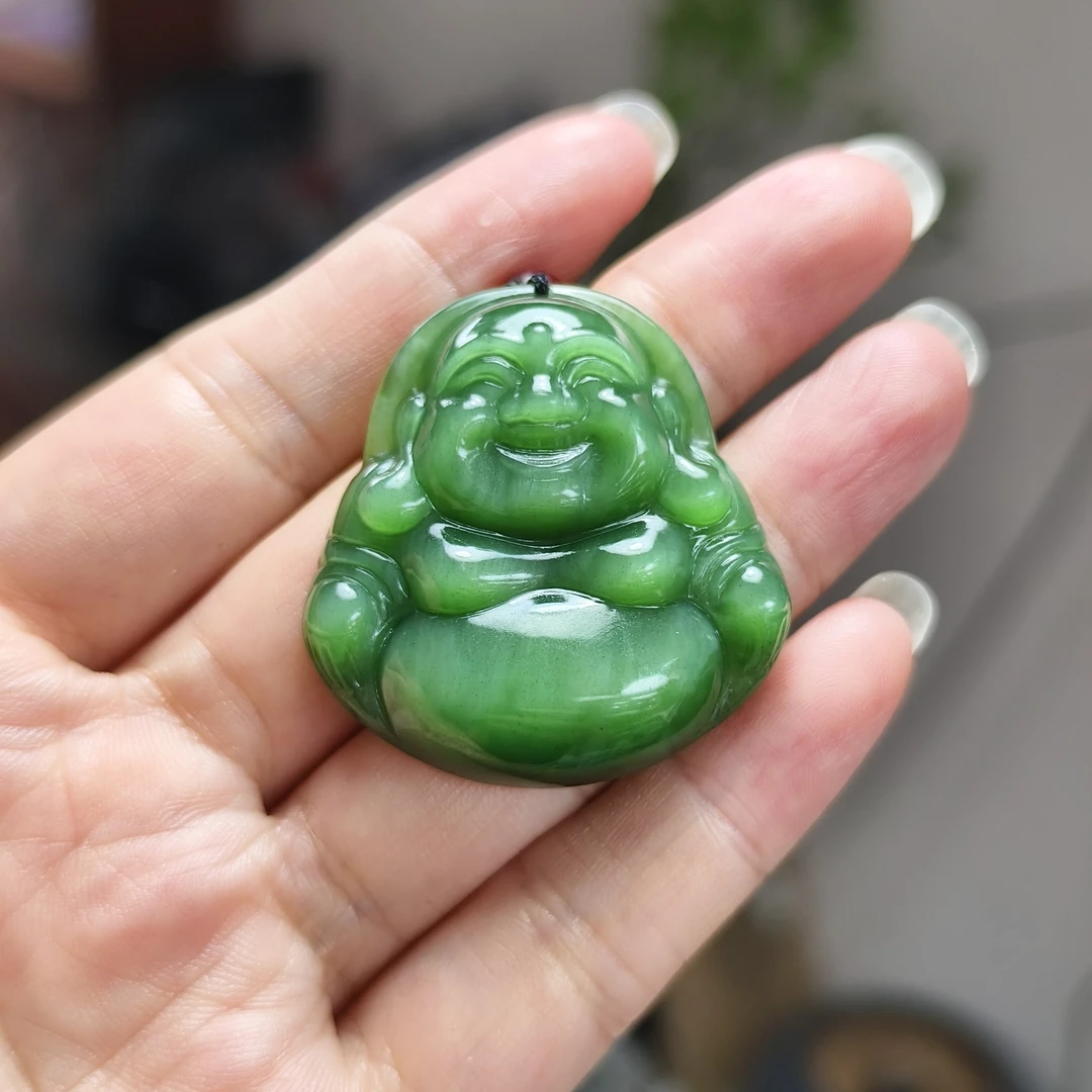 和田玉碧玉猫眼佛公