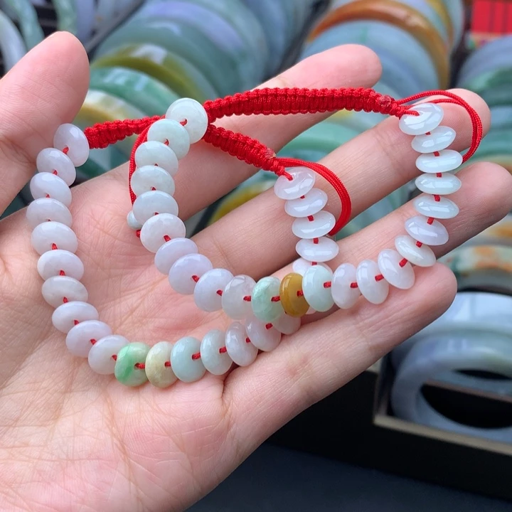 翡翠未镶嵌手链多样性发一件