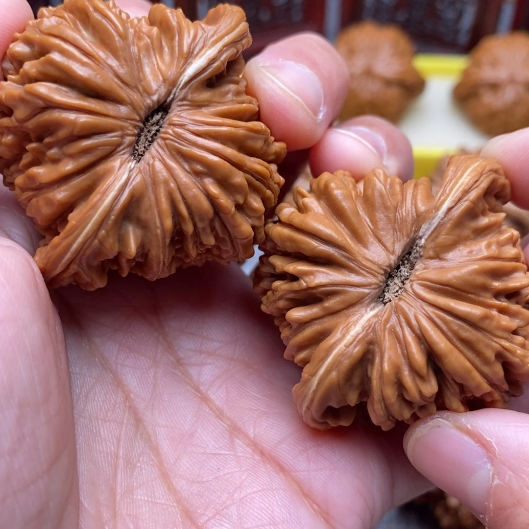 文玩核桃把件全品毕业红皮老树绝配四座楼47尺