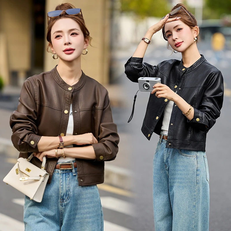 高级气质皮衣外套女款爆款2025新款穿搭皮夹克短款机车皮褂子时尚