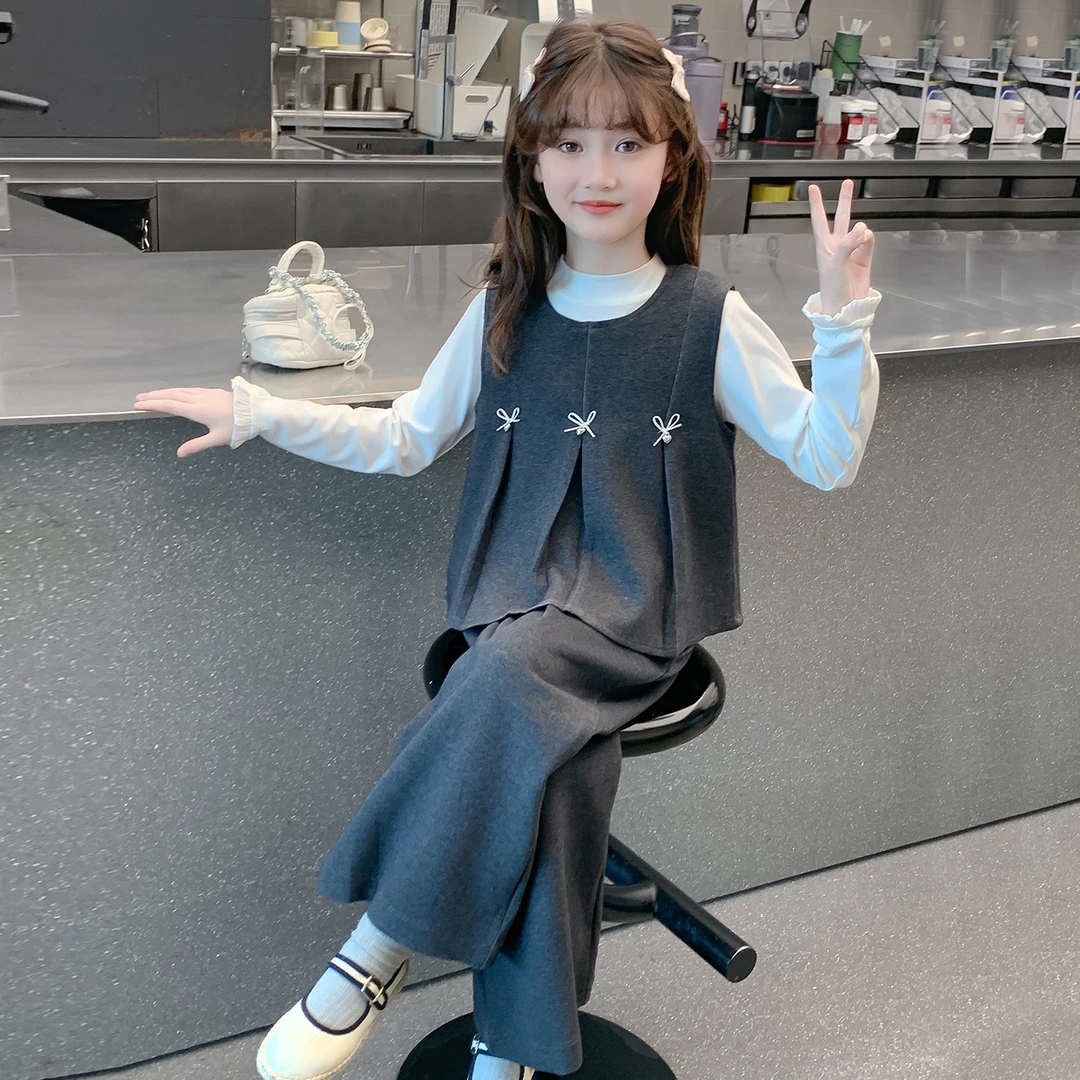 女童套装春秋款2025新款儿童洋气时髦网红小香风三件套女孩秋装潮