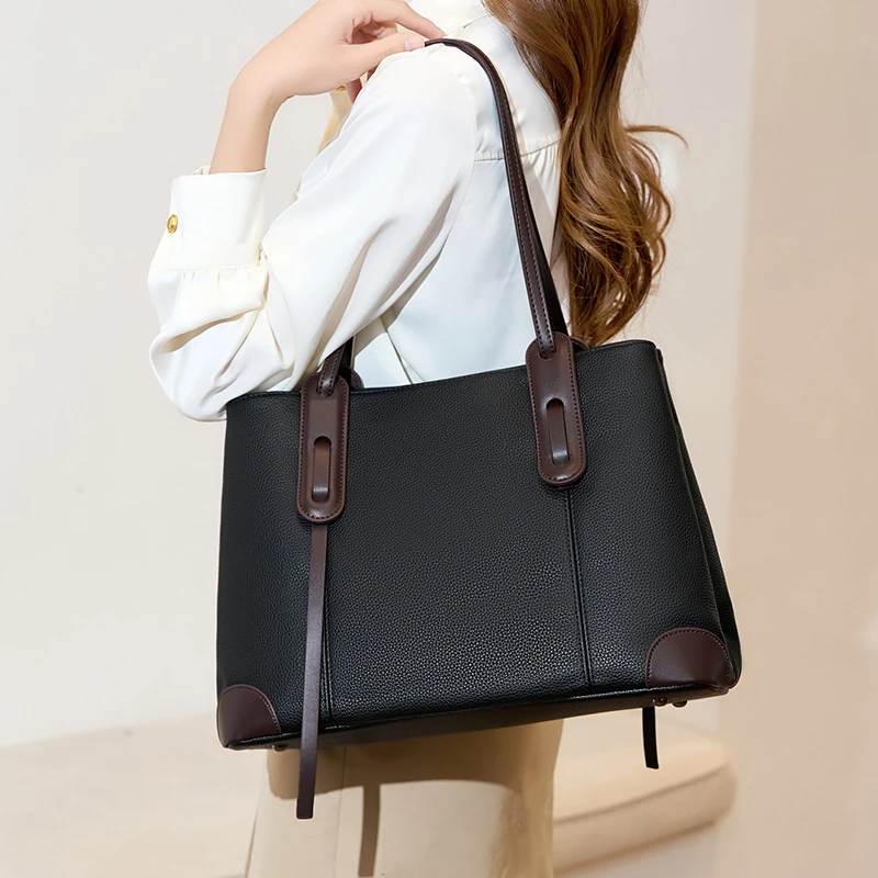 韩版托特包防水单肩包简约风ins轻奢简约百搭通勤时尚&休闲大气