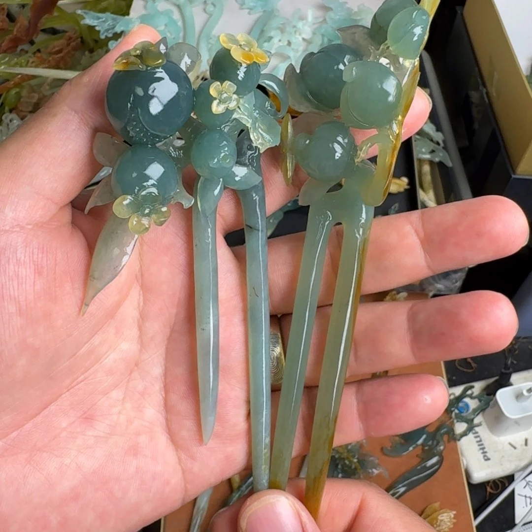 岫玉未镶嵌发饰肖